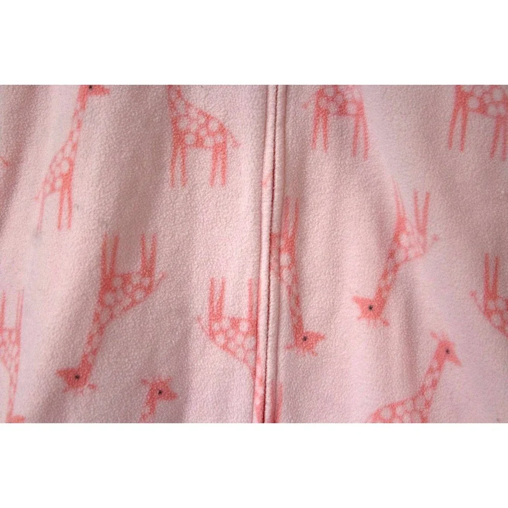 Just One You Carter's Fleece Sleep Sack Gown Pink Giraffes Girl Size 3-6 Months